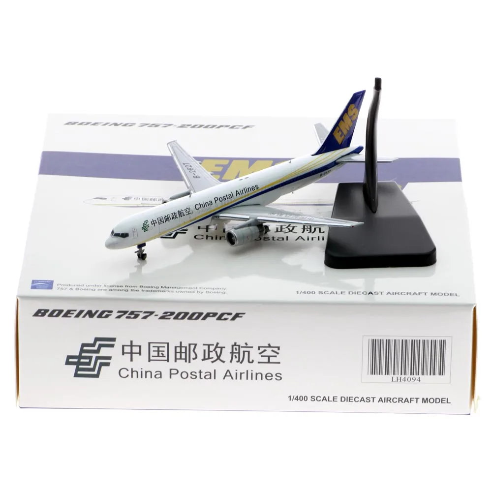 1:400 alloy collectible avião jc asas lh4094 china correio airlines boeing 757-200 (pcf) diecast aeronaves modelo B-2827 com suporte