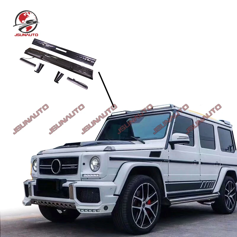 

Для Benz G Class W463 1990-2018 G500 G550 G63 G65 Спойлер на крышу из углеродного волокна со светодиодной подсветкой, переднее крыло, губа