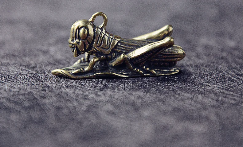 Vintage solid Brass handmade craft elephant Scorpio fish DIY Fitting ornament Keychain ring Pendant Miniature accessories a3458