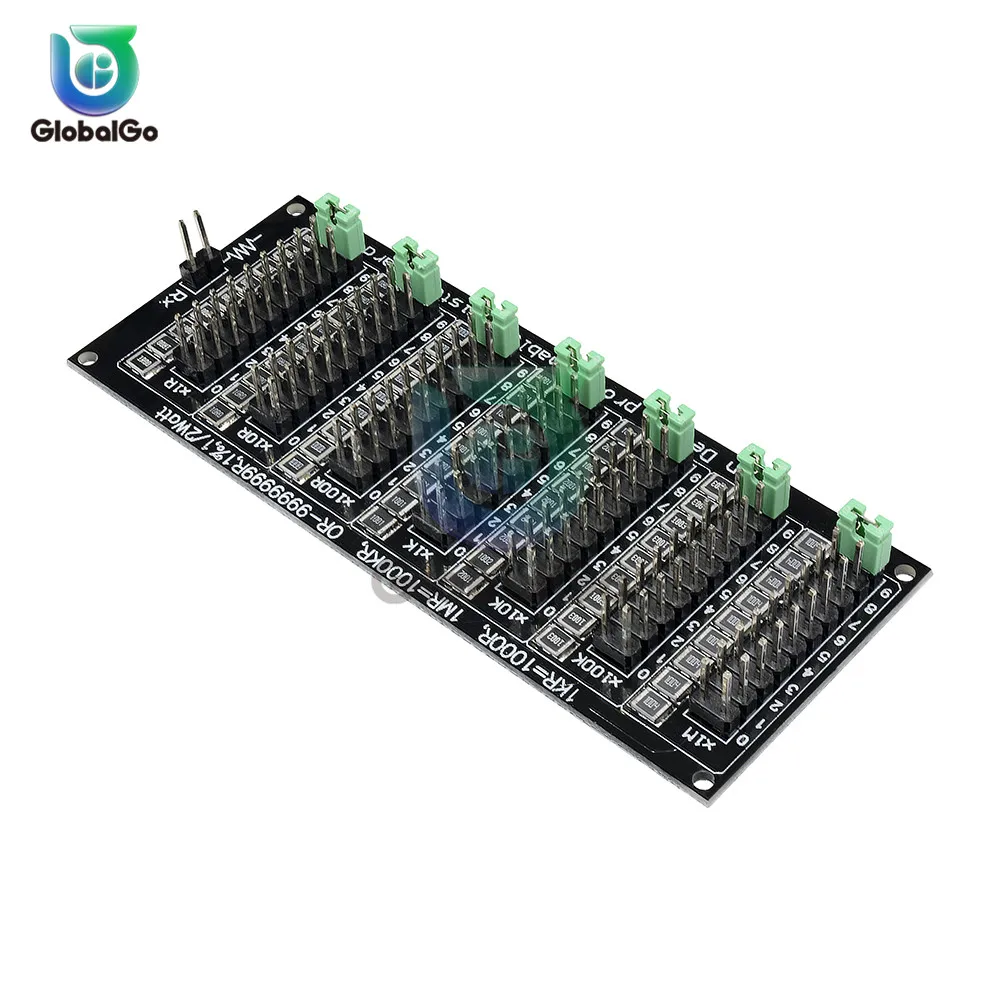 Resistência SMD ajustável Slide Resistor Board, 7 Sete Década, 1R-9999999R, Step Precisão, 1R, 1%, 1/2 Watt Módulo, 200V