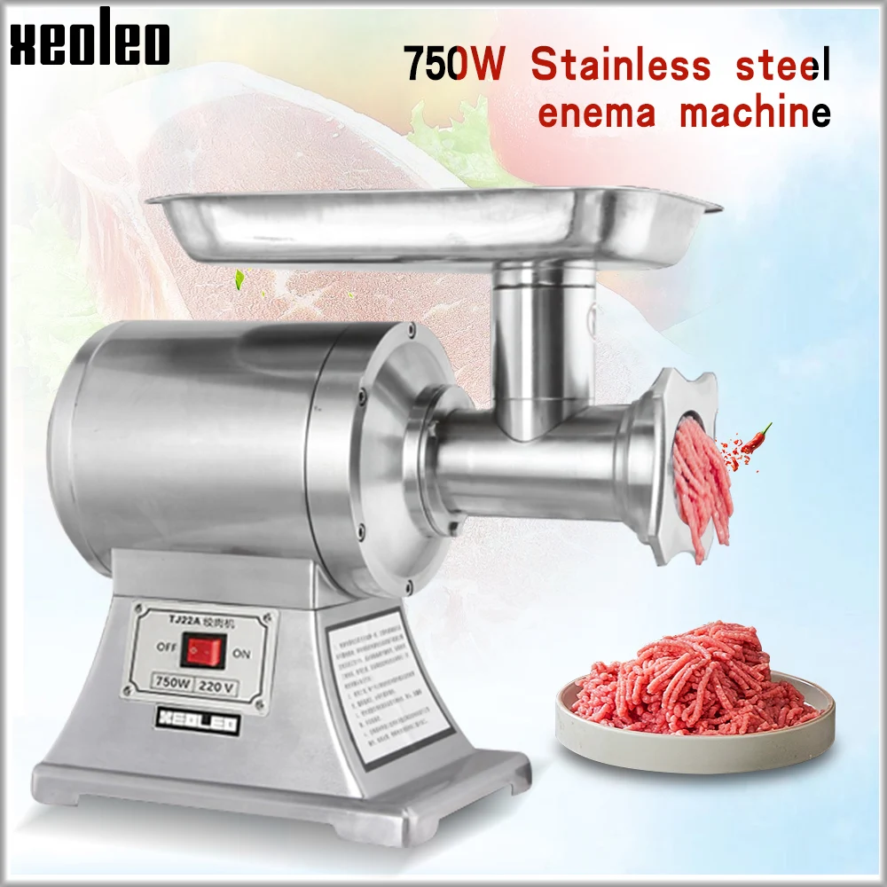 XEOLEO Commercial Meat Grinder 200kg/H Electric Mincer machine Meat cutter Enema machine 22# Desktop Sausage Stuffer  SS/Iron