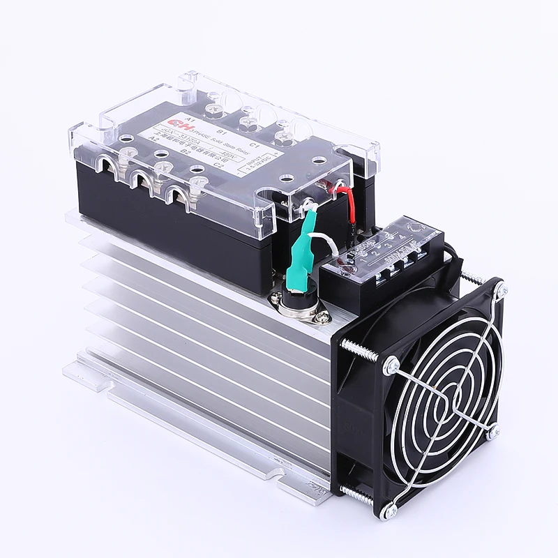 

JGX-33100A Three Phase Solid State Relay AC480V 100A DC control AC Solid State Relay SSR AC Three DC-AC With Fan and Radiator