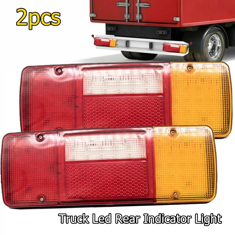 2pcs 12V 92Leds LED Truck Tail Lights Lamp Trailer Caravan Boat Van Rear Tail Brake Stop Reverse Indicator Light