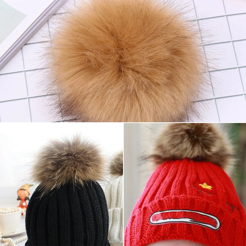 15cm Imitation Fur Pompom For Women Hat Fur Pom Poms for Hats Caps Fake Fur Pompon for Knitted Hat Cap Beanies Skullie