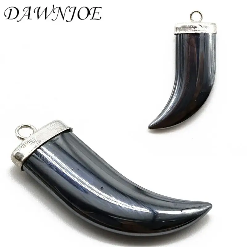 1/5pcs Natural stone 20x30mm Non-Magnetic Hematite Alloy Crescent Shape Pendant DIY Making Bracelet Necklace Jewelry Finding