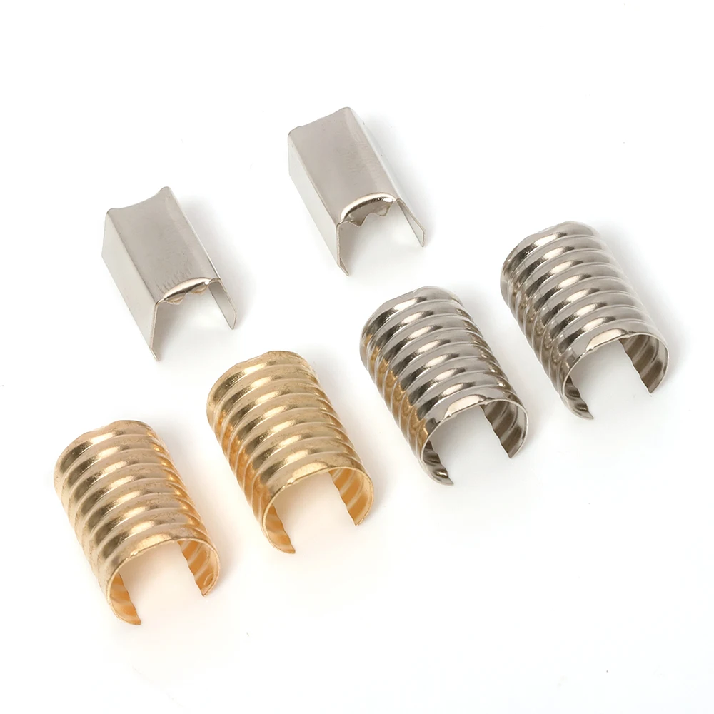100 sztuk/partia 8x13mm okrągłe zapięcie zaciskanie liny sznurek składany klips akcesoria dla majsterkowiczów akcesoria do wyrobu biżuterii akcesoria