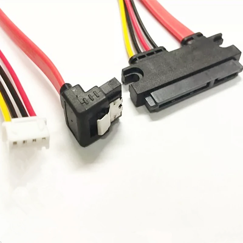 SATA 7+15 Pin to Small 4Pin XH2.54MM +SATA L Type 90 Degree With shrapnel 22 Pin SATA Data hard disk Power Supply Cable 30CM