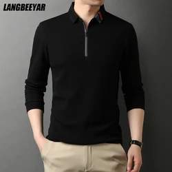 High End 100% Cotton Designer New Fashion Brand Polo Shirt Men 2023 Korean Top Quality Casual Long Sleeve Tops Men Clothes