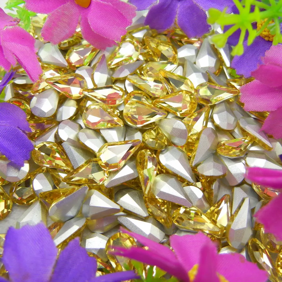 Glaskristall 3*6mm 6*10mm 8*13mm Schöne Farben Wassertropfen Tränenform Klebe-Rhinestone-Perlen Nailart DIY Dekoration – Detail 13