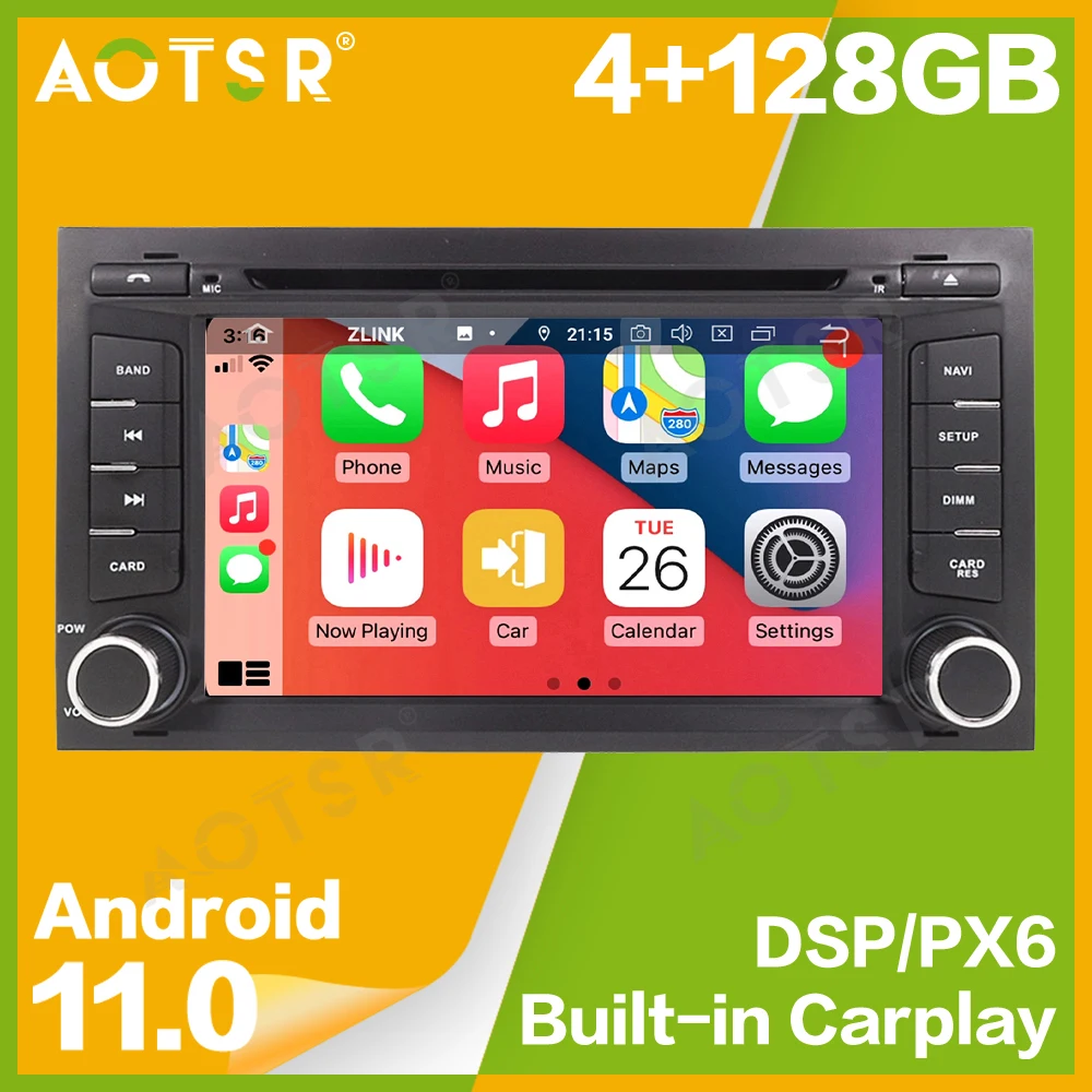 4G+128GB Carplay For Seat Leon Android11 GPS Player Navigation Audio Stereo Recorder Head Unit Radio DSP 1024*600