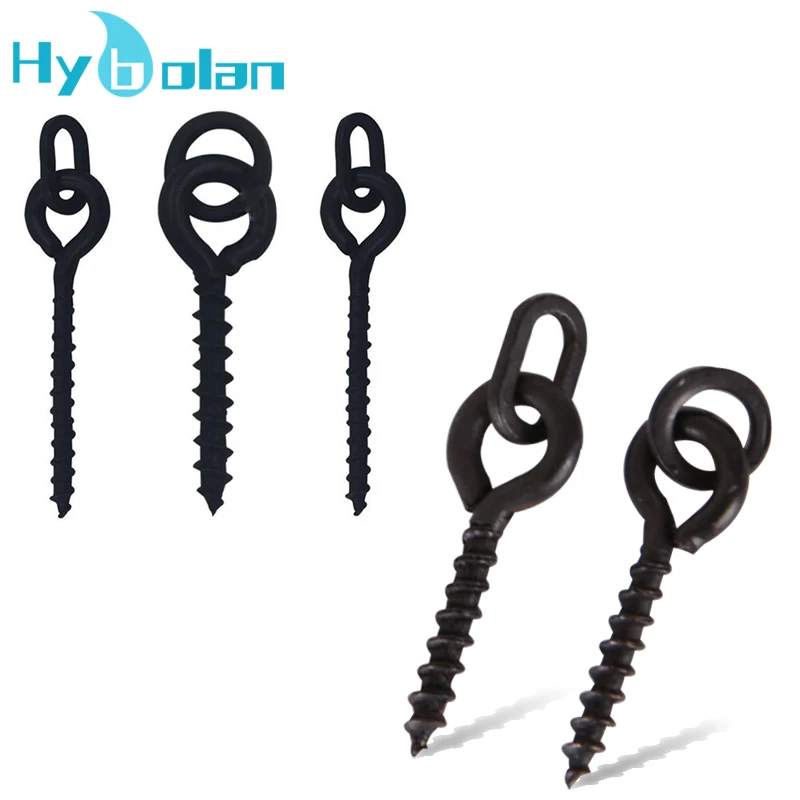 20/30PCS Boilie Screw Peg With Ring Swivel Bait Holder Black Screw Carp Chod ronnie Rigs Rings Pop Up Carp Fishing Accessories