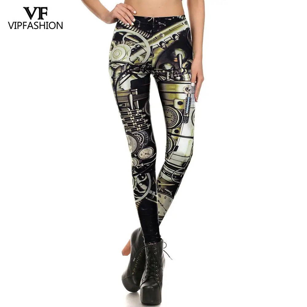 VIP FASHION 2024 New Fashion Steam Punk 3D Printed Armor Battlesuit For Women Legging Gym Fitness Leggin