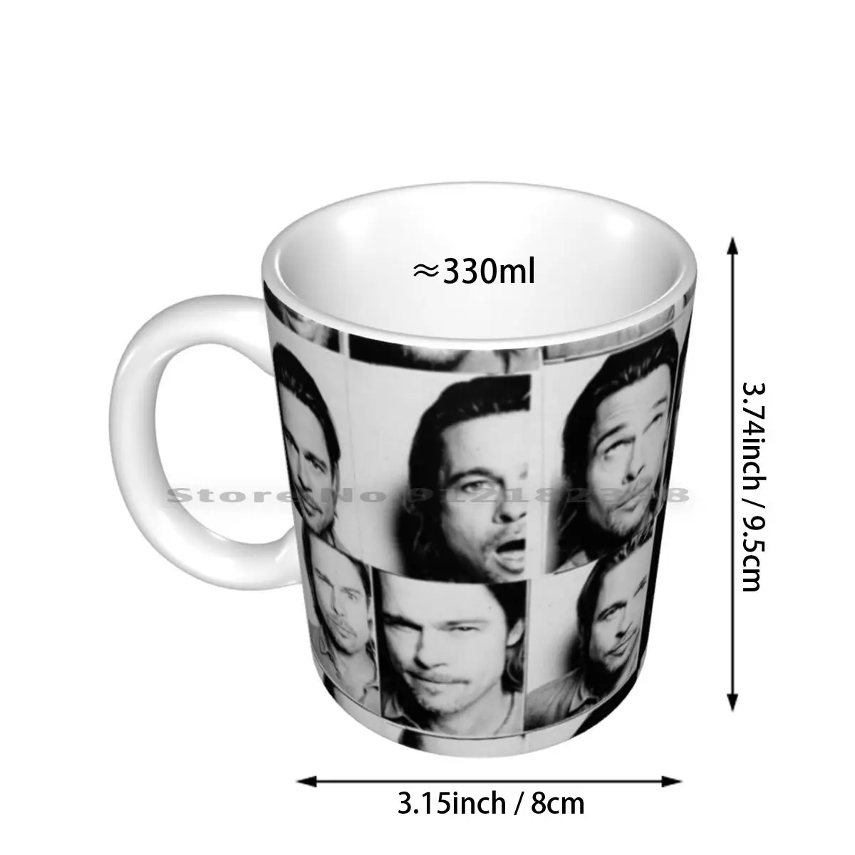 Brad Pitt Face Box Ceramic Mugs Coffee Cups Milk Tea Mug Brad Pitt Collage Brad Pitt Collage Brad Pitt Collage 3 Young Brad