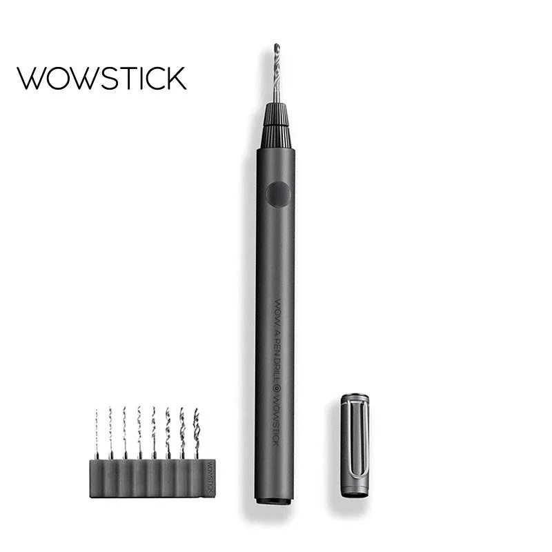 Original WOWSTICK Drill With 8 Bits Metal Mini Electric Hand Drill Type-C Rechargeable Miniature Light weight Easy Operation