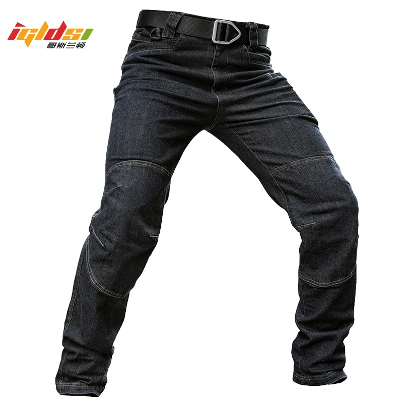 Men's  Jeans Pants Fall Military Straight Denim Tactical Long Trousers Stretch City Security Special Force Combat Pant Trousers