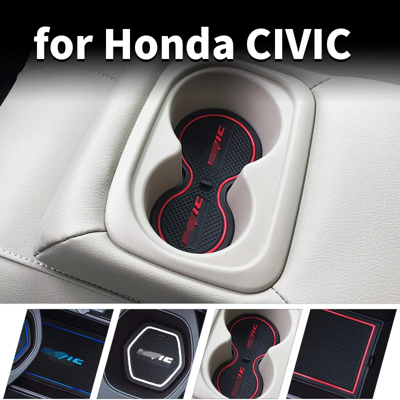 for Honda Civic 10th 2016 17 2018 2019 2020 2021 Car door door slot pad water pad storage slot pad non-slip decorative products