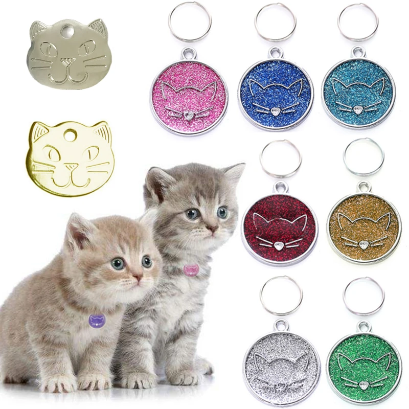 Lovely Personalized Pet Collar Free Engraved Name Tel ID Tags Customized Pet Necklace Pendant for Cats Dog Tag kitten Accessory