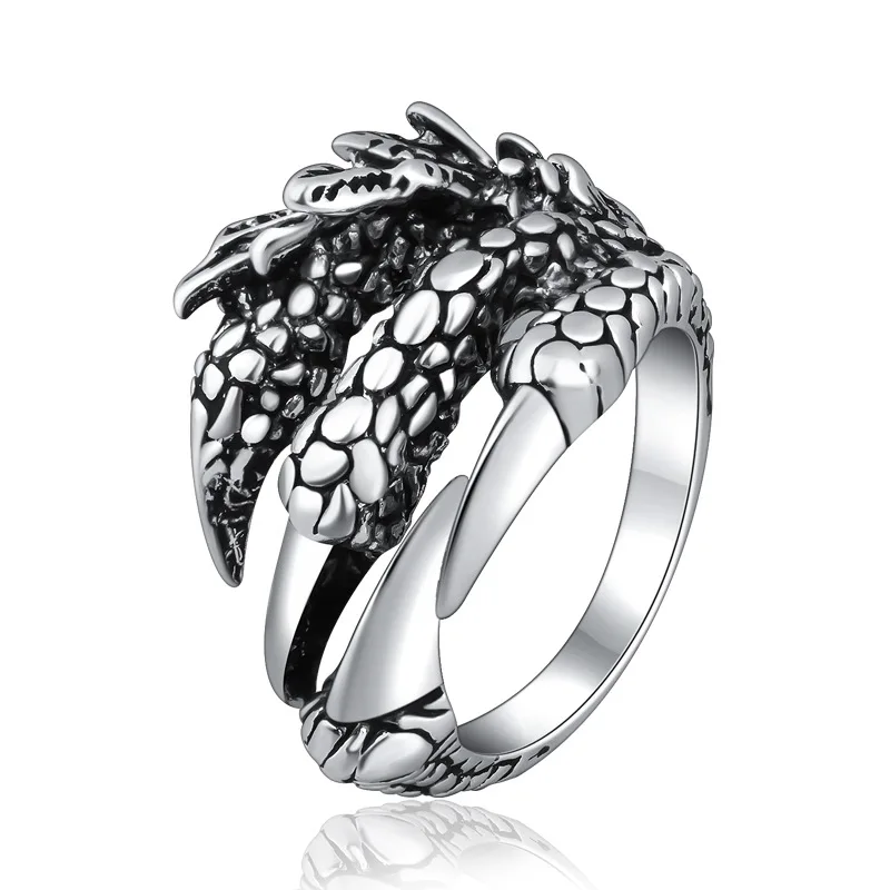 Vintage Animals Dragon Claw Ring Men Women Punk Hip Hop Opening Adjustable Fashion Personality Gothic Rings Jewelry Gift