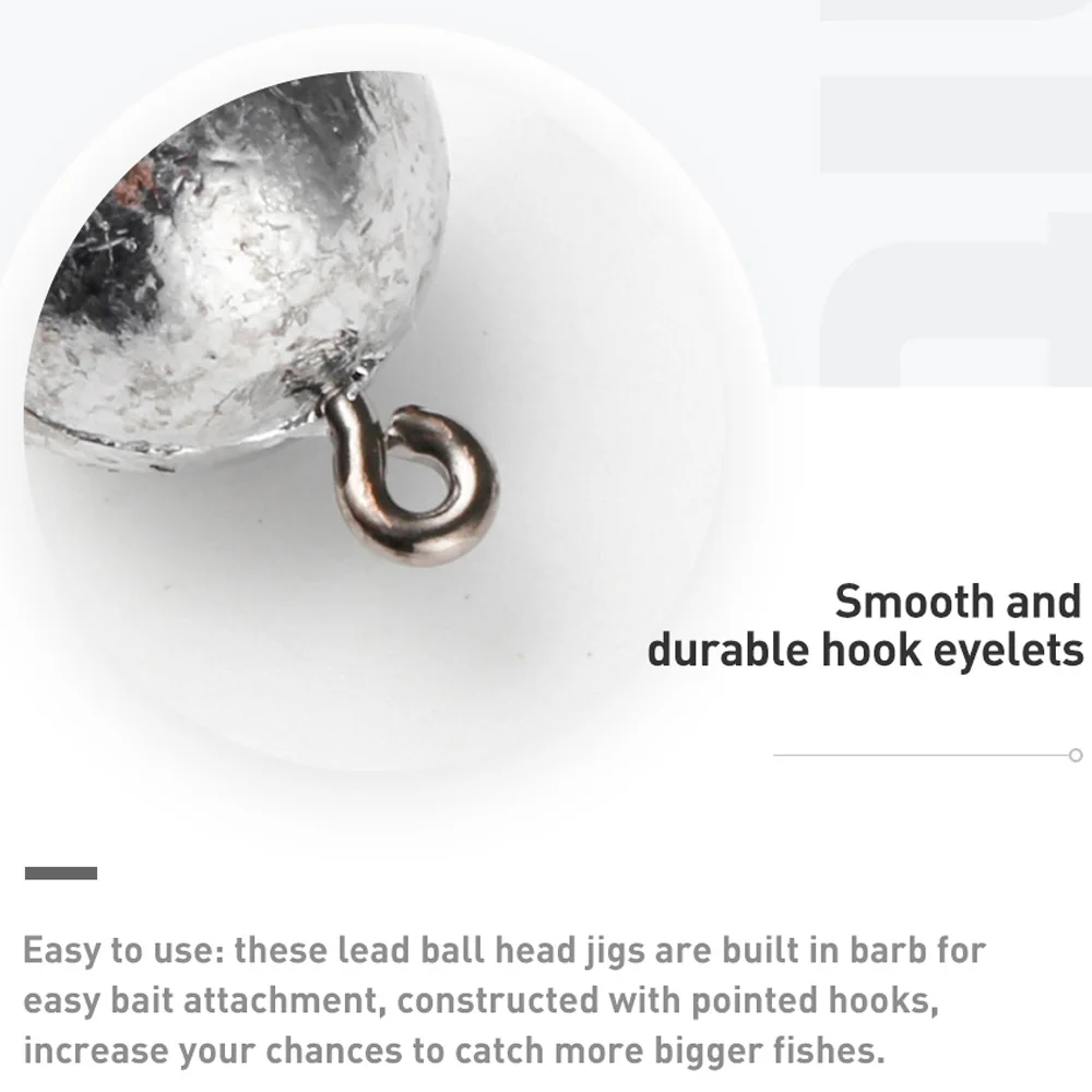 JOHNCOO 10pcs UL Fishing Hook Jig Head 1g-7g Barbed Hook Soft Lure Light  Jigging Hook Fishing Hook Head Hook