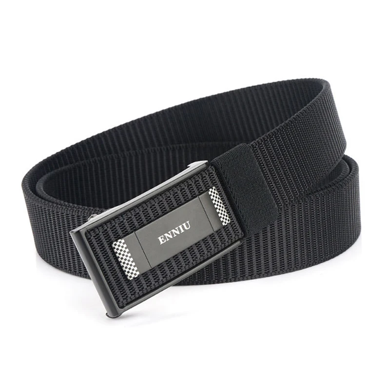 Official Genuine Quick Unlock Men's Automatic buckle Quality Nylon Anti Allergy Fashion Belt Casual Belt MDB044