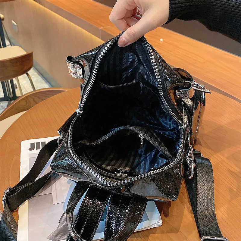 Women Luxury Brand Backpack High Quality Leather Shoulder Bag  Teenager Girl Fashion Rhinestone School Bag Casual Daily Backpack