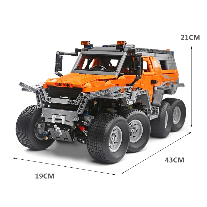 Mould King 13088 APP Remote Control Off-Road Avtoros Shaman 8x8 Siberia Vehicle Tech Series Car Building Block Brick Boy Gift