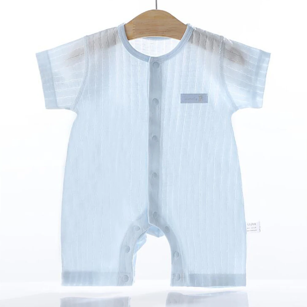 100% Cotton Baby Boy Clothes Summer 2021 Solid Color Casual Newborn Jumpsuit Infant Girl Rompers