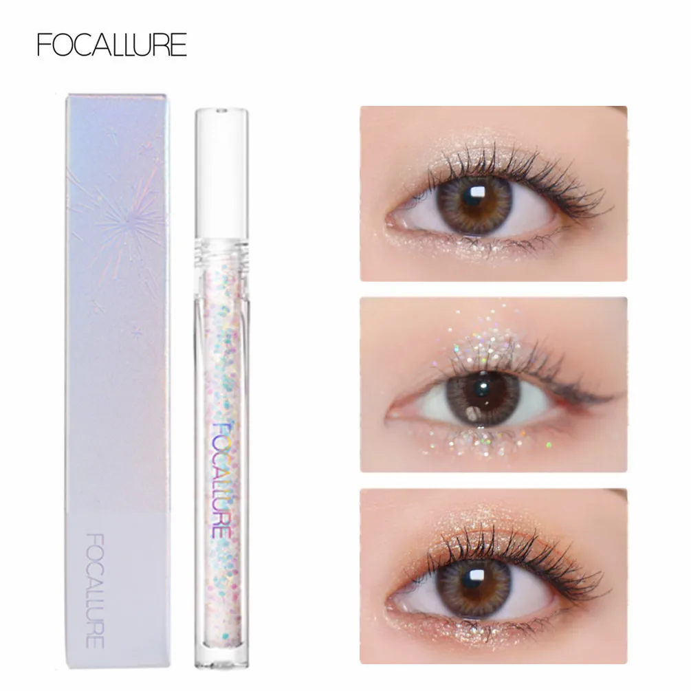 FOCALLURE Liquid Eyeshadow Diamond Shiny Eyeshadow Palette Make up For Woman Long lasting Shimmer Pigmented single Eye shadow