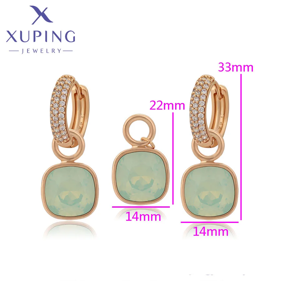 Xuping Jewelry Elegant Charm Earrings and Necklace Crystal Jewelry Set for Women Girl Party Birthday Gift 60206