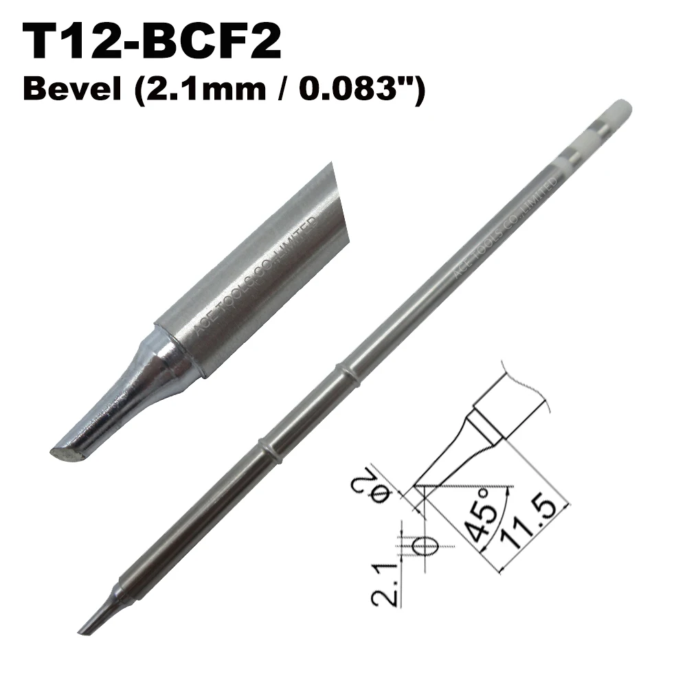 5 PCS T12-BCF2 Replace Soldering Tip for HAKKO FM-203FM-203 FM-204 FM-206 FX-951 FX-950 FX-952 FX-9501 FM-2028 FM-2027 FM-2021