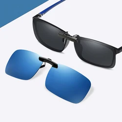 VIVIBEE Mens Clip da pesca su occhiali da sole specchio occhiali da vista blu polarizzati UV400 donna Square Night Vision occhiali da sole da guida