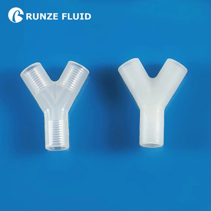 1/4-28UNF Three Way Union Y Plastic Joint Female Thread Food Grade PP PTFE Precise Molding Best Machining Factory Supply Cheap