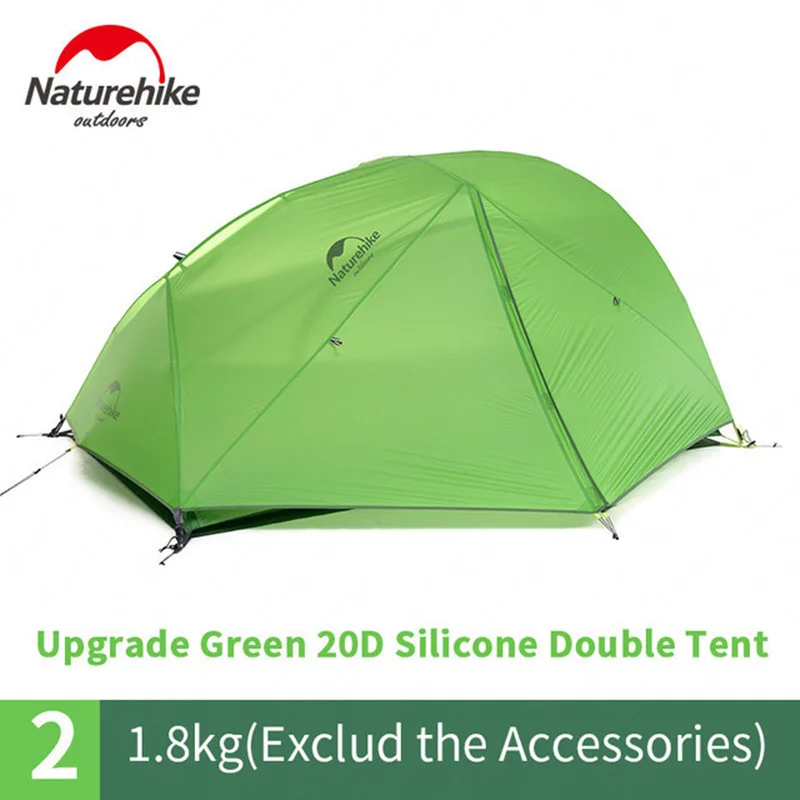 Naturehike outdoor Upgraded Star River Camping Tent 1.7kg Ultralight 2 Person 4 Season 20D Silicone Tent With Free Mat