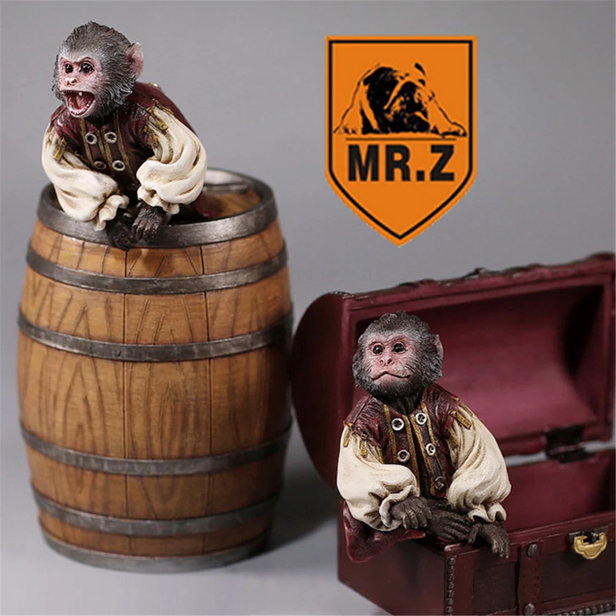 monkey007‼️ JXK 1:6 Scale Pirate Monkey Bucket Box Set Healing Action Figure