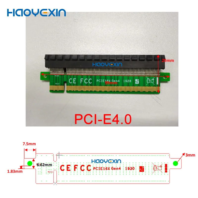 

HYX PCI-E 4.0 16x High Speed Riser PCI-E16X 164PIN Video card adapte High Del Male to Female Riser Extended Card Adapter