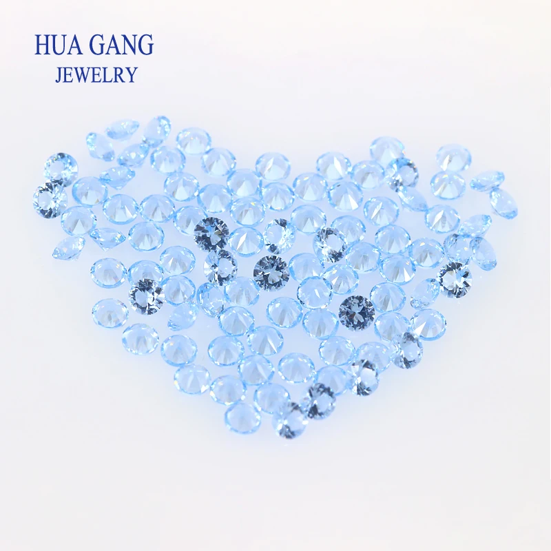 Light Blue144# Nano Stone Round Brilliant Cut Synthetic Gems For Jewelry 0.8~3.0mm