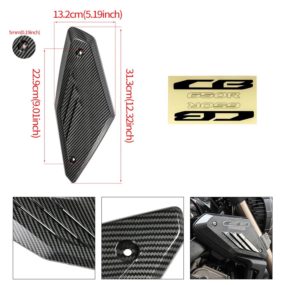 Motorcycle Frame Side Panel Guard Cover Shell Protector For Honda CB650R 2019 2020 2021 Intake Pipe Protective Shell