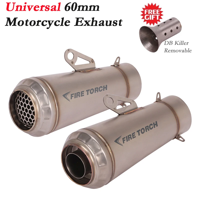 

Universal 51mm 60mm Motorcycle Exhaust Left Right Muffler DB Killer GP Motocross Escape Silencer For S1000RR MT-09 Z1000 DL250