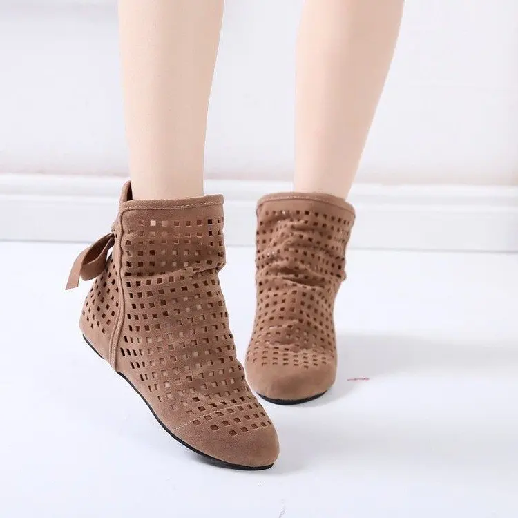 Fashion Women Boots classic Autumn Summer boots boots new shoes lace hollow crochet boots Black Bow hollow fashion women\'s boots