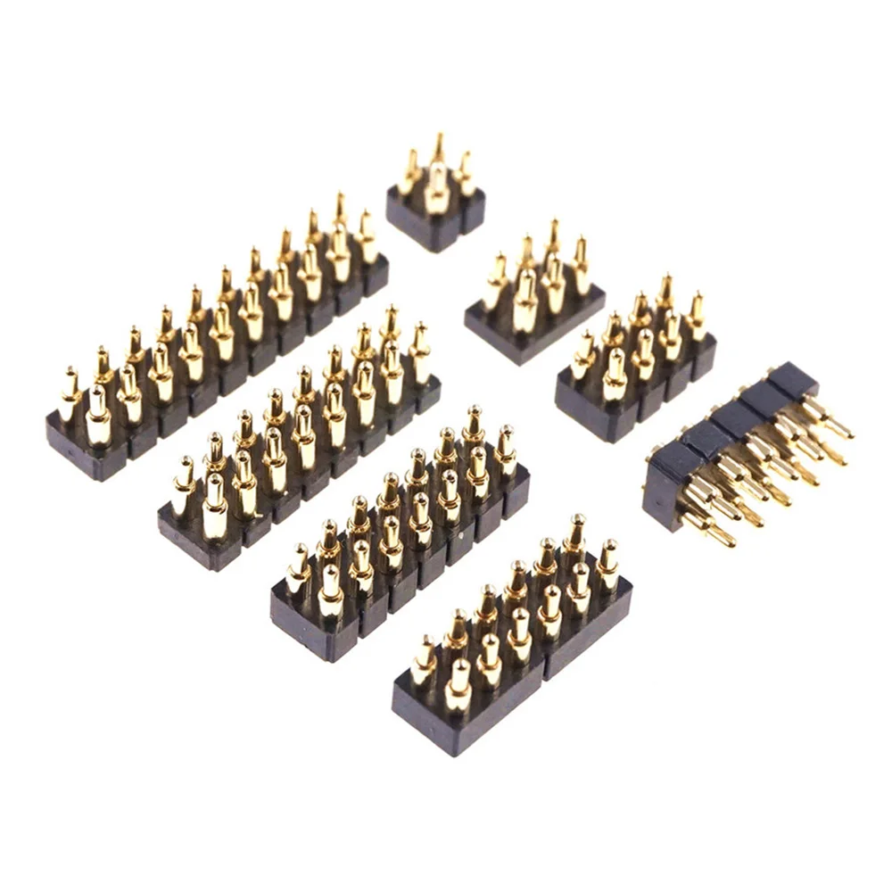 2 pcs Spring Loaded Pogo Pin Connector Plug 4 6 8 10 12 14 16 20 Pin Dual Row Surface Mount SMT DIP Height 7.0mm Pitch 2.54 mm