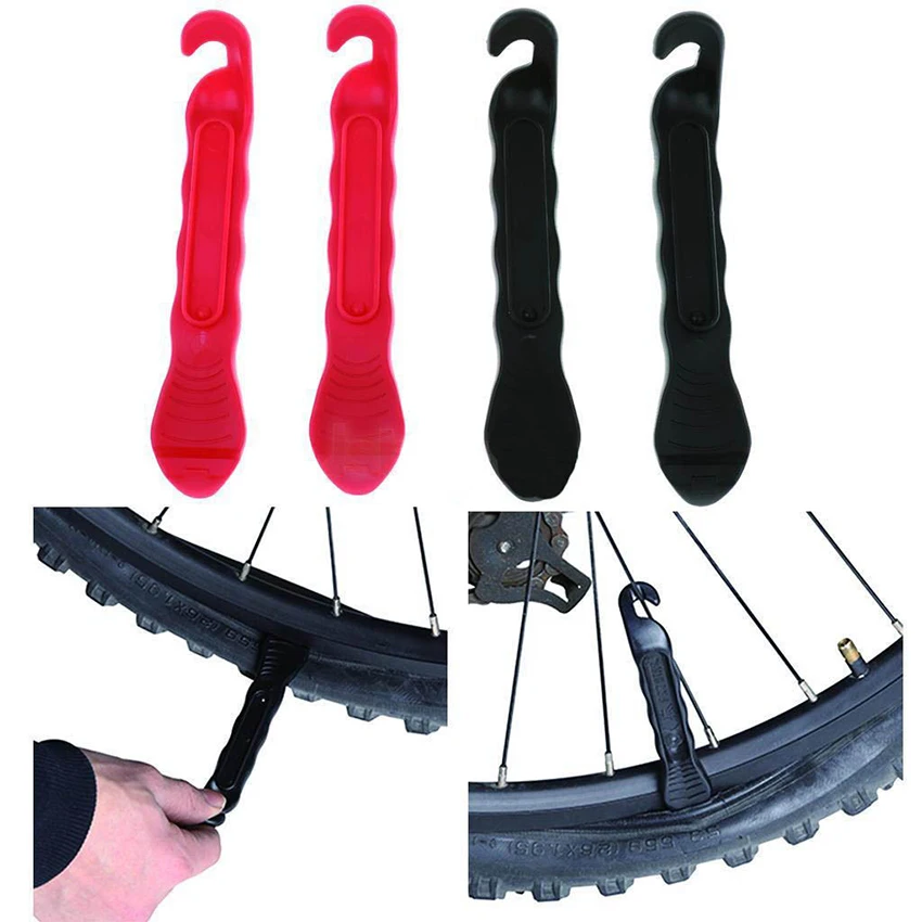 1PC ยางสำหรับจักรยานยางพลาสติกยาง Lever Pry เปิดเบรกเกอร์ไนลอนยางซ่อมเครื่องมือสำหรับจักรยานยาง-สีดำ,สีแดง