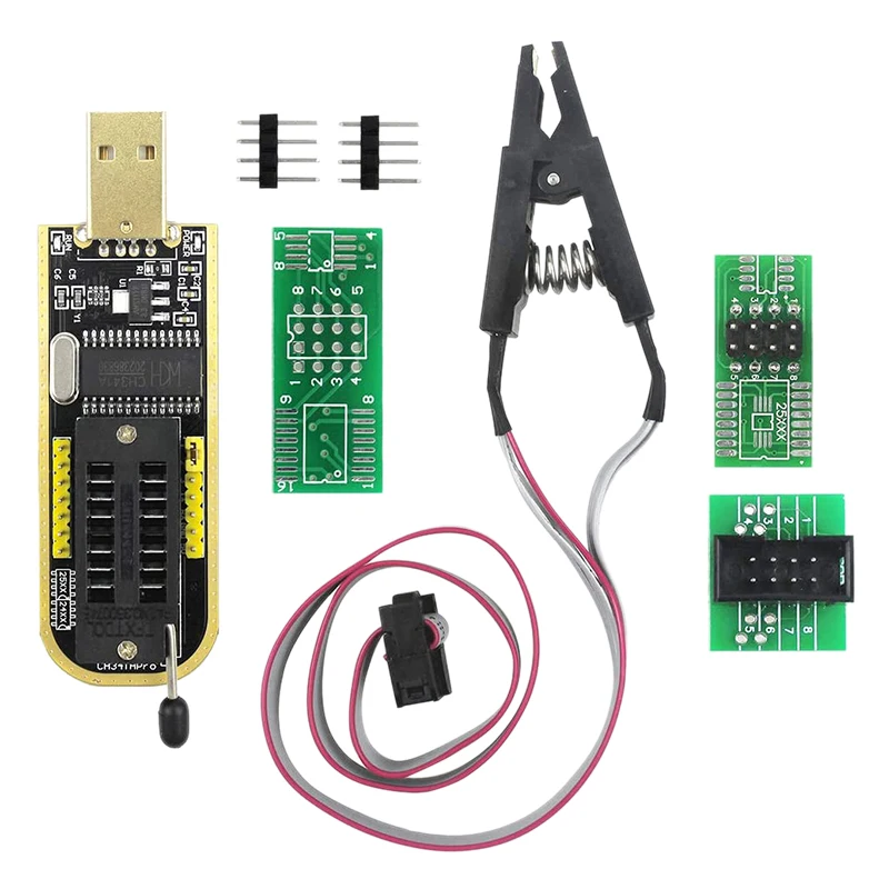 

Тестовый зажим SOP8 SOIC8 для EEPROM 25CXX / 24CXX с CH341A 24 25 серия EEPROM Flash Bios USB-программатор