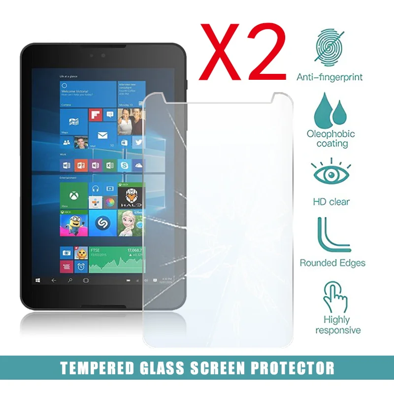 2Pcs Tablet Tempered Glass Screen Protector Cover for Linx 820 8 Inch Anti-Scratch Anti-Screen breakage HD tempered film