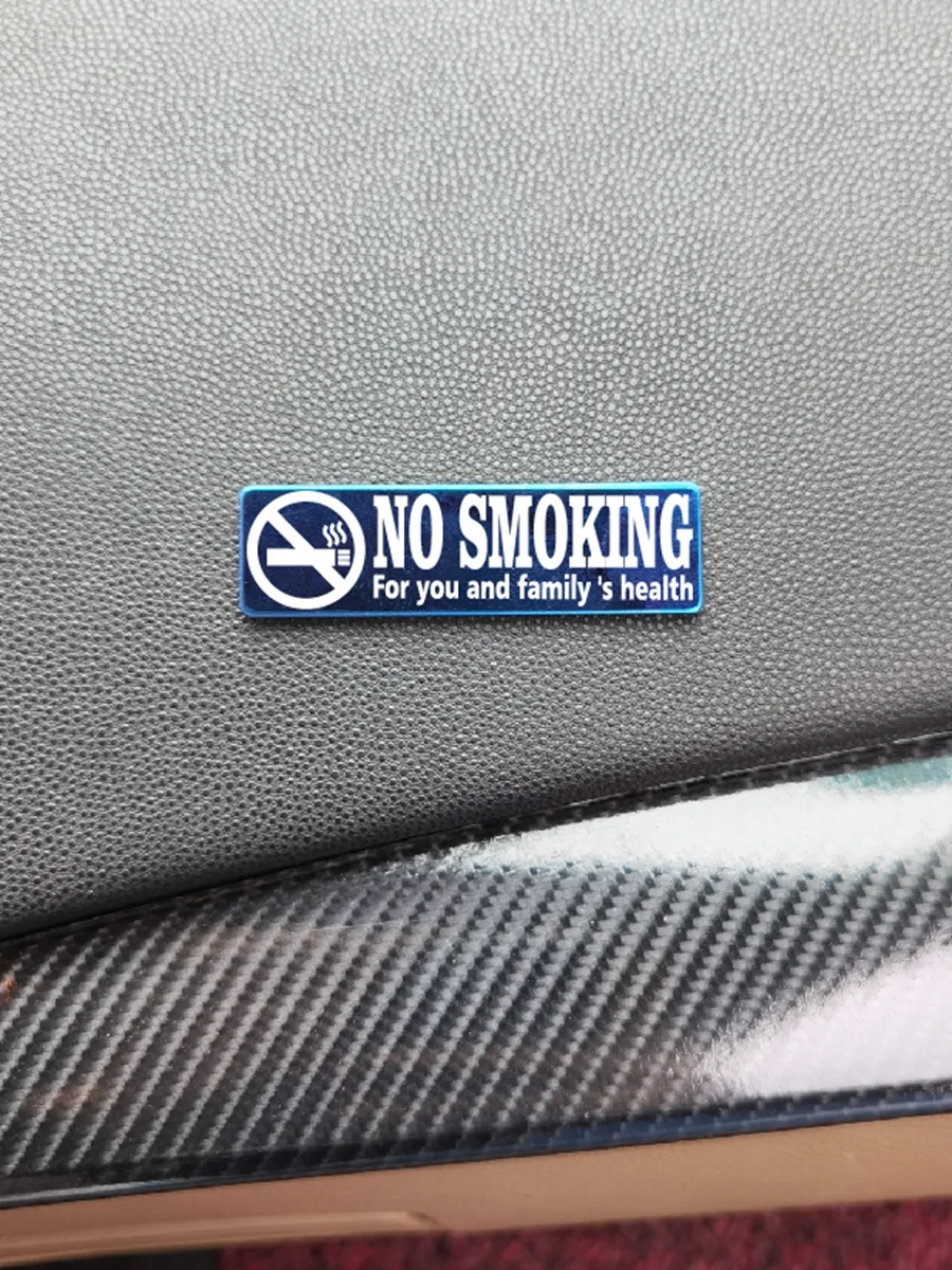 No Smoking Sign Stainless Steel Metal Shiny and Smooth Stickers for Automobiles Motorcycle
