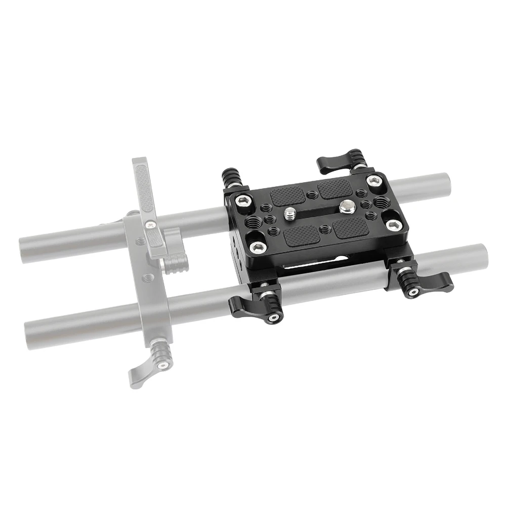 KIMRIG Camera Mounting Plate Tripod Monopod Mounting Base Plate With 15mm Rod Clamp Railblock For Rod Support / Dslr Rig Cage