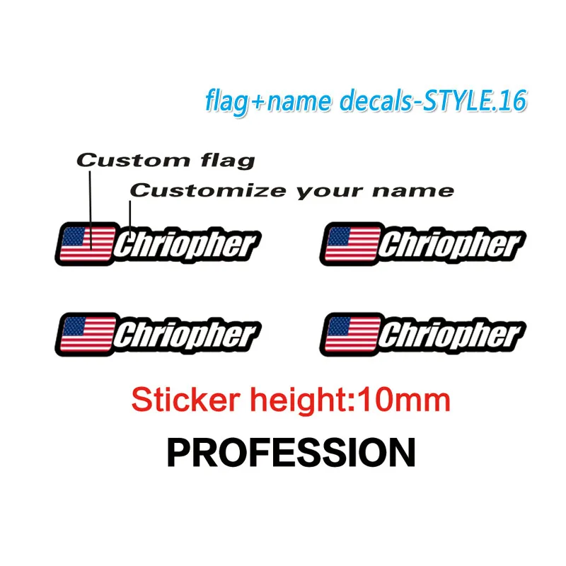 Flag and Name Stickers Custom Mountain Bike Frame Logo Personal Name Decals Custom Rider ID Sticker Road Bicycle Decals