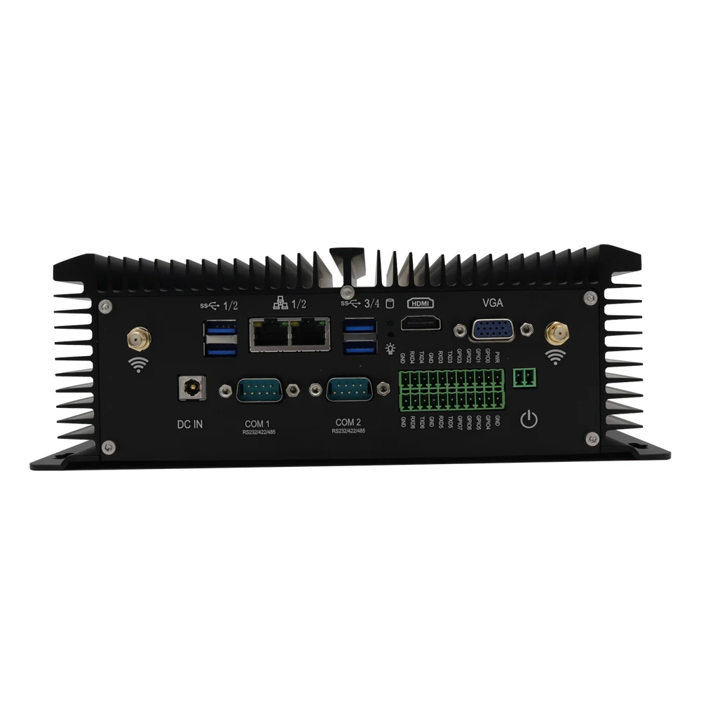 Industrial Fanless Mini Computer i7 8550U i5 8250U 2*Lan 2*RS422 485 COM Win10 8*USB HD VGA Embedded Micro Industry Desktop Pc