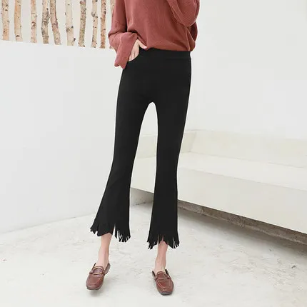 for Fashion Black Flare Women High Waist Pants 2020 Spring Slim Spodnie Damskie JF1462 Pph550