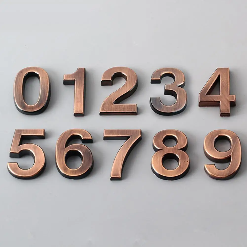 Adhesive 3D House Number Sticker Door Plate Sign Home Mailbox Apartment Hotel Room Address Number Door Decoration Digits Sticker