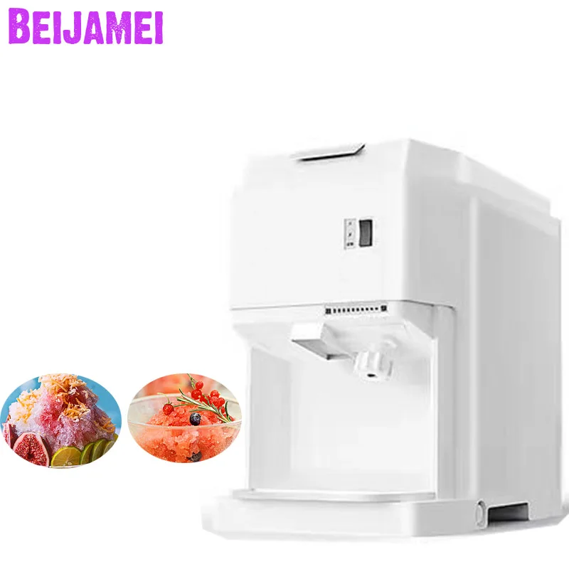 BEIJAMEI Electric Ice Shaver Shaving Maker Machine Thickness Adjustable Commercial Ice Crusher Planer Machines